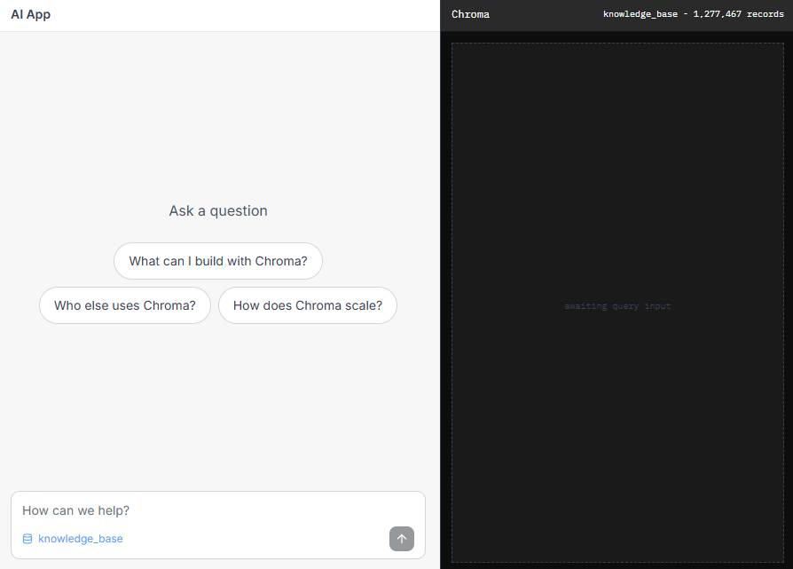 Chroma powering an AI app over a knowledge base