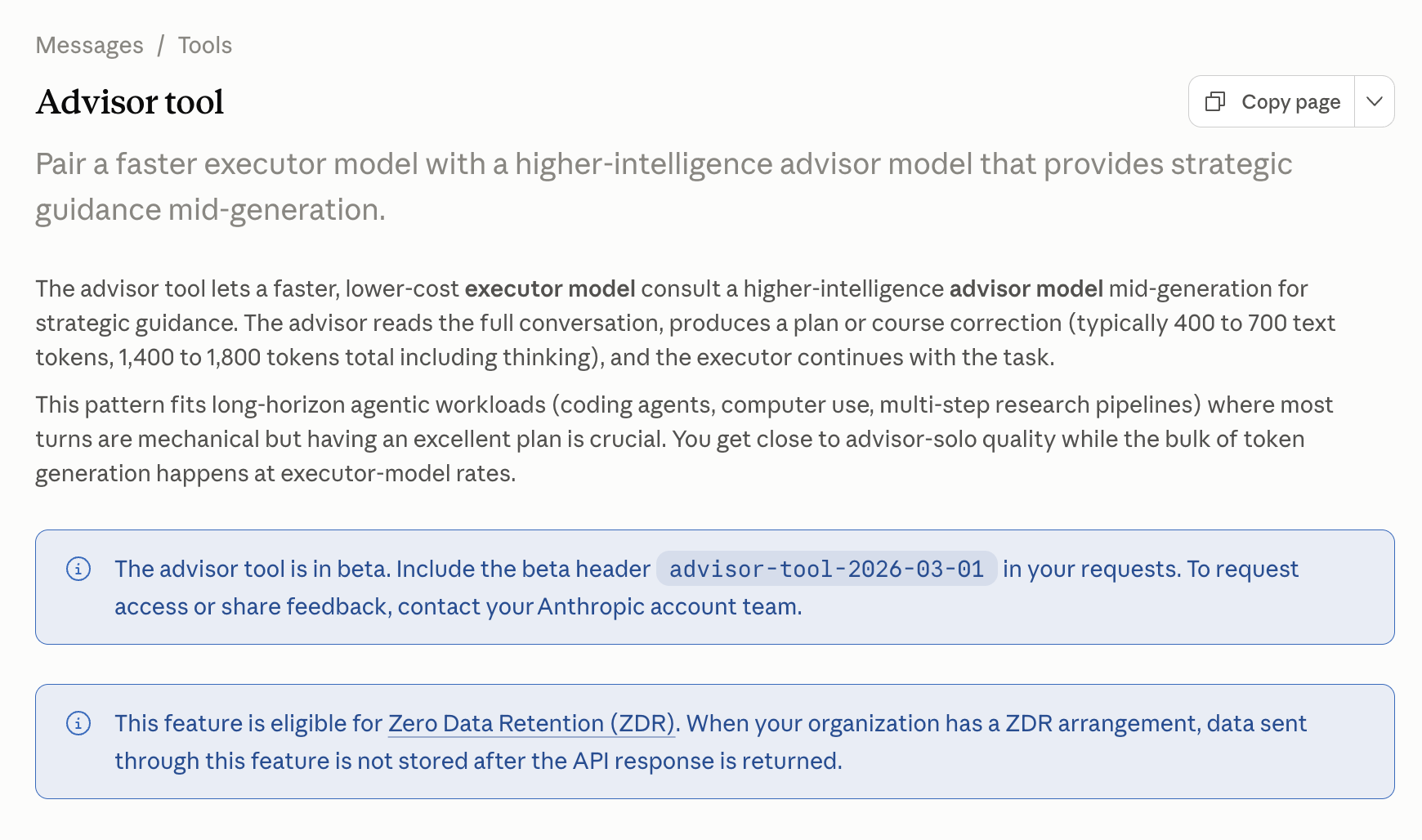 Anthropic Advisor routing screenshot